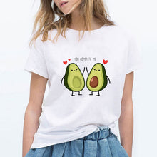 Load image into Gallery viewer, Luckyroll Avocado Cat Pattern T Shirt Women