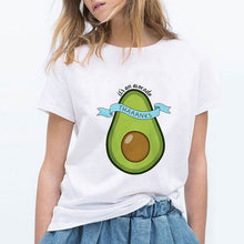 Load image into Gallery viewer, Luckyroll Avocado Cat Pattern T Shirt Women