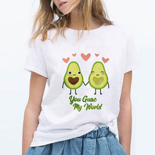Load image into Gallery viewer, Luckyroll Avocado Cat Pattern T Shirt Women