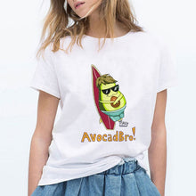 Load image into Gallery viewer, Luckyroll Avocado Cat Pattern T Shirt Women