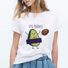 Load image into Gallery viewer, Luckyroll Avocado Cat Pattern T Shirt Women