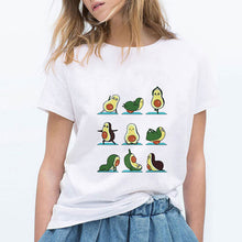 Load image into Gallery viewer, Luckyroll Avocado Cat Pattern T Shirt Women