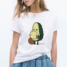 Load image into Gallery viewer, Luckyroll Avocado Cat Pattern T Shirt Women